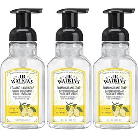 J.R. Watkins Foaming Hand Soap For Bathroom or Kitchen, Scented, USA Made And Cruelty Free, 9 Fl Oz, Lemon, 3 Pack