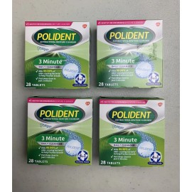 Polident Lot Of 4 Boxes 112 Tabs Denture Cleaning Tablets 28 Tabs Each EXP 9/27