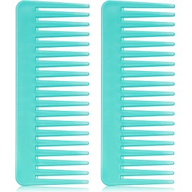 Large Hair Detangling Comb Wide Tooth Comb for Curly Hair Wet Dry Hair, No Handle Detangler Comb Styling Shampoo Comb (Cyan)