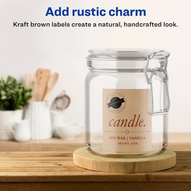 Avery Kraft Brown Rectangle Labels with Sure Feed, 4" x 3", 100 Kraft Brown Labels, Print-to-The-Edge, Laser/Inkjet Printable Labels