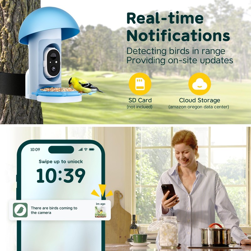 Bird Feeder with Camera Solar Powered, Smart Bird Feeder Camera