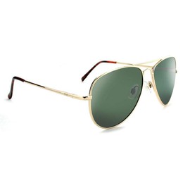 Optic Nerve Unisex Estrada Polarized Aviator Sunglasses, Shiny Gold - Smoke Lens