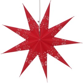 GURU SHOP Foldable Advent Luminous Paper Star, Poinsettia 40 cm - Phoenix Red, Paper Stars 40 cm