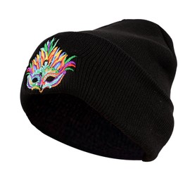 mutakin Carnival Mask Beanie Hat Winter Hat Beanie Cuffed Winter Hat Skull Watch Cap Fisherman Beanies for Women Men