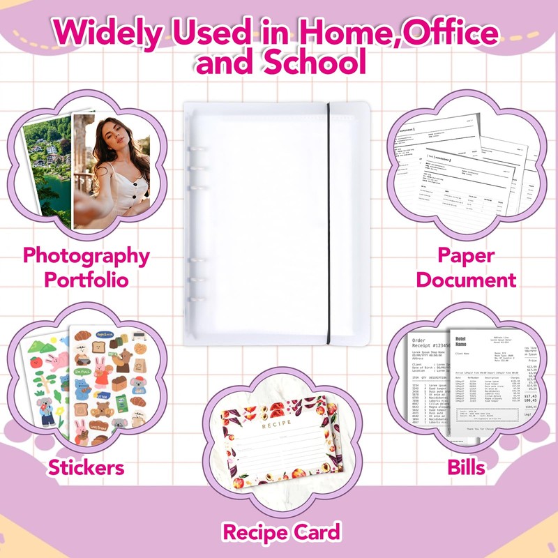 SHANGRLA Large 5x8 and 5x7 Index Card Binder Holder with