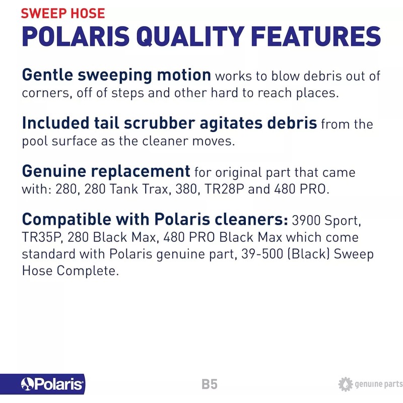 Polaris B5 Sweep Hose Complete Replacement for Pressure-Side Pool Cleaner
