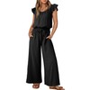 Dokotoo Jumpsuits for Women 2025 Fall Ruffle Sleeves Square Neck