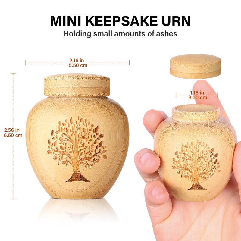 HOOMTREE Small Urns for Human Ashes Keepsake Set of 1,Mini