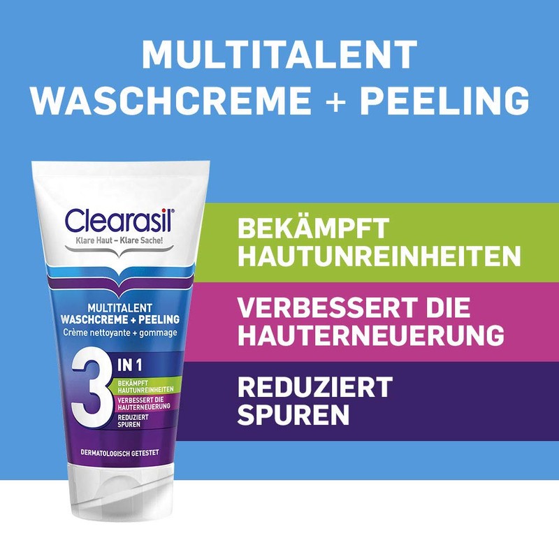 Clearasil Multitalent Wash Cream and Scrub (150 ml (Pack of