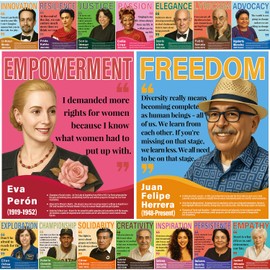 XIFAN 16 Hispanic Heritage Month Posters, 11x14in Matte-Laminated Educational Decorations – Inspirational Hispanic Heritage Month Bulletin Board Set for Classroom, Office, School, or Home