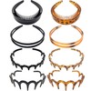 8Pcs Tortoise Shell Headband Fashion Plastic Headbands with Teeth Comb
