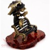 Solid Brass Amber Figurine of City Angel on bench with