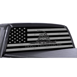 FGD Brand Truck Rear Window Dont Tread On Me Gadsden American Flag Perforated Vinyl Decal