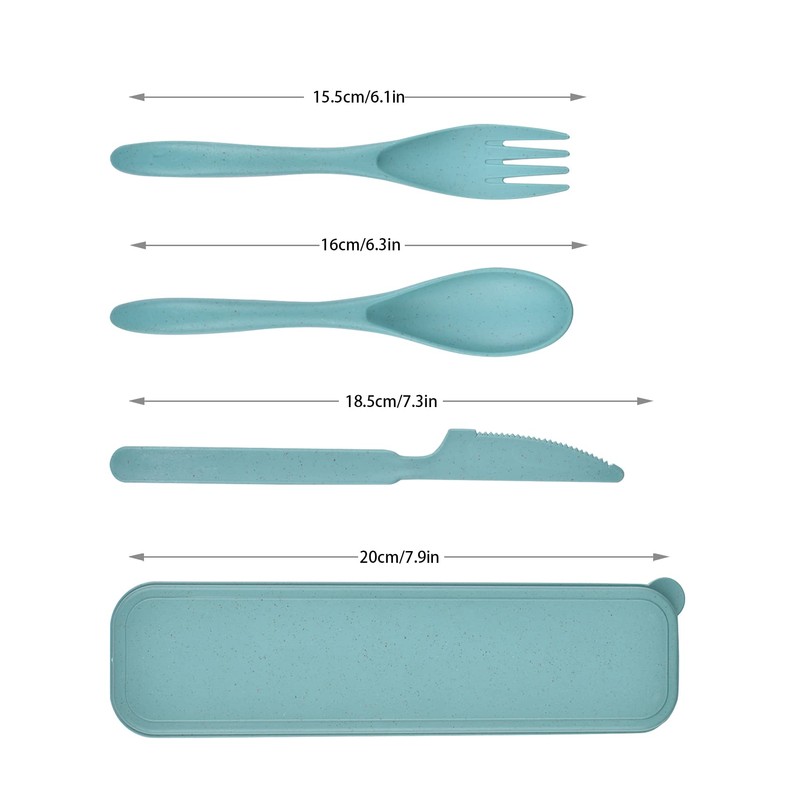 Portable Reusable Cutlery Set, Dark Cutlery with Round Rim, Tableware,