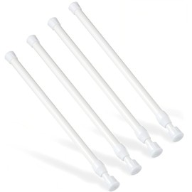 Pack of 4 Telescopic Rods, 30-50 cm, No Drilling, Rustproof Spring, Small Tension Rod, Telescopic Rods for Cabinet, Kitchen, Shelf, Bathroom, Wardrobe, Adjustable Tension Rod (6)