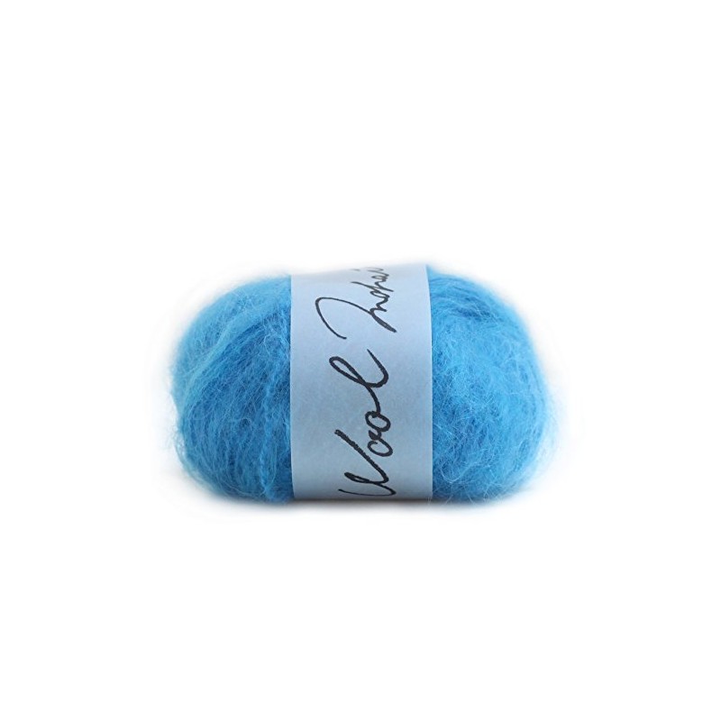 Yokota DARUMA Wool Mohair Wool Yarn Extra Thick Col.8 Blue