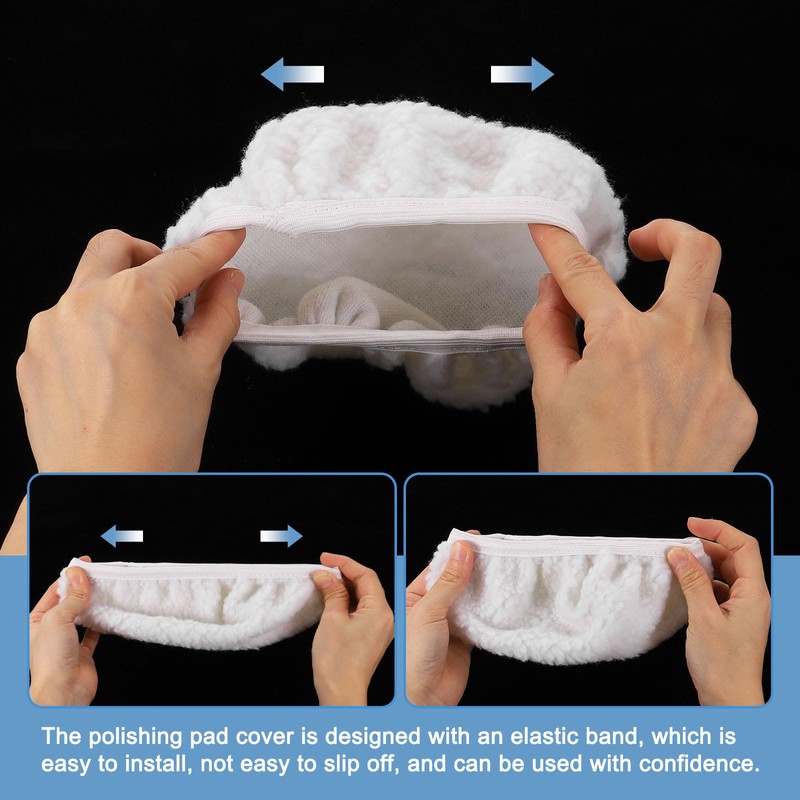 sourcing map 6pcs Car Polisher Bonnet Buffing Pad Lamb's Wool