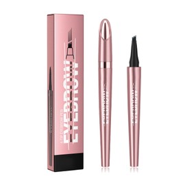 Eyebrow Pencil for Women, 4 Fork Tip Microblading Eyebrow Pen, 3D Waterproof Tattoo Pencil Natural Eye Brow Pencil, Fine Stroke for Brows, Black