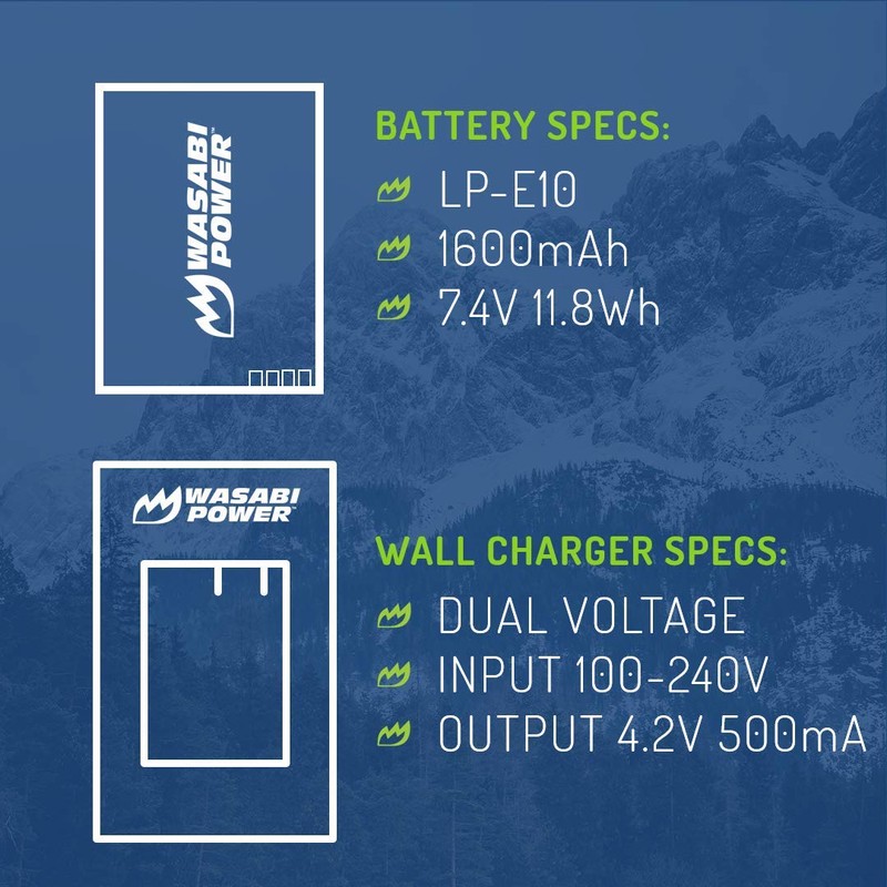 Wasabi Power LP-E10 Battery for Canon EOS Rebel T7, T6,