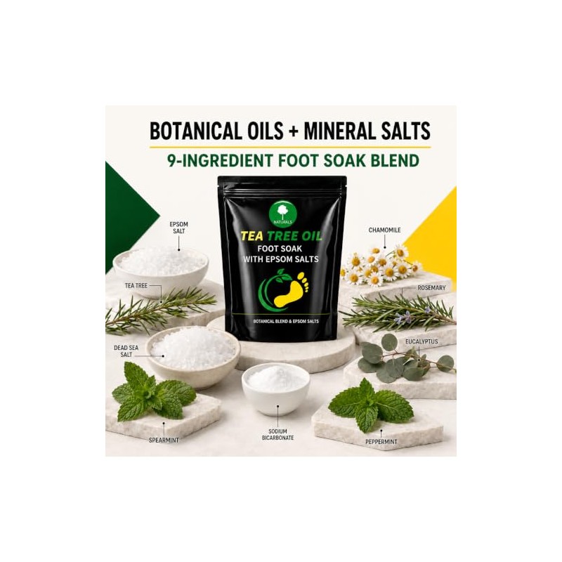 Foot Soak with Tea Tree Oil & Peppermint Oil &