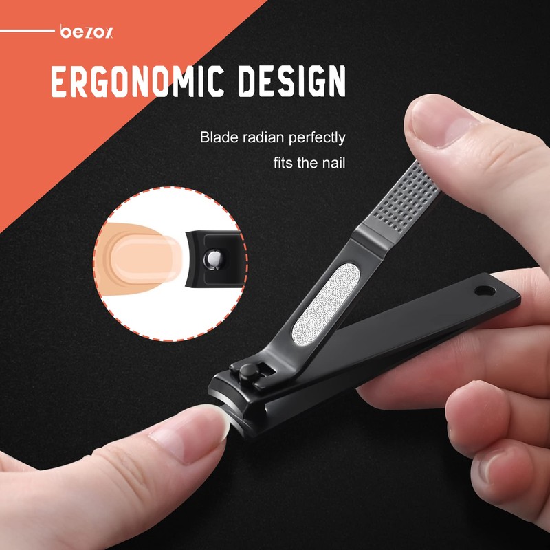 BEZOX Nail Clippers Set of 2 - Stainless Steel Fingernail
