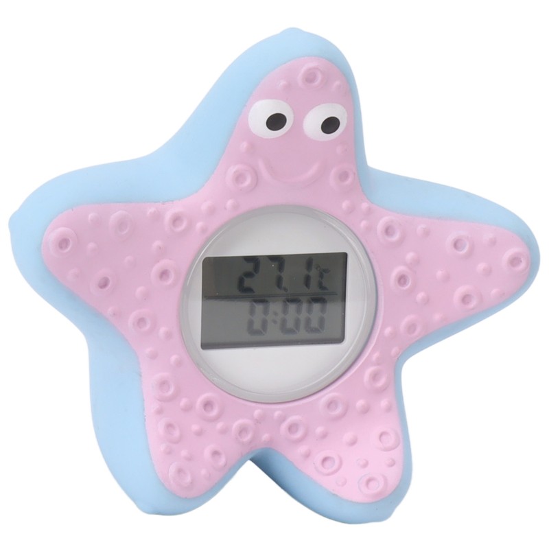 Baby Water Thermometer Starfish Clock Timing 3 Color Light Floating