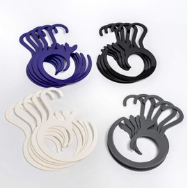 Kotomoda Belt Rack Scarf Ring Hangers, Non-Slip Ties Haning Hook Closet Organizer Accessory Holders for Ties Scarves Belts and Jewelry and Sphynx Cat Clothes (White, 5)