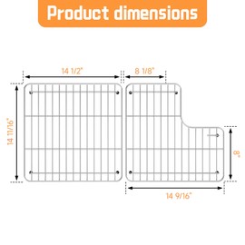 DPZM 29.12''x14.7'' 6489 Sink Rack K-6639-ST Whitehaven Bottom Basin Racks For Kohler K-6488 Bottom Basin Racks Includes Right&Left with Stainless Steel 6488 Farmhouse Sink Protectors compatible
