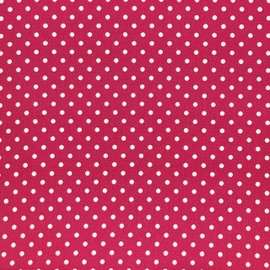 Cotton Fabric Polka Dot 3mm Pea Spot Dress Mask Quilting Material 140cm Wide (Cerise, Per Half Metre)