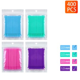 400 PCS Multipurpose Dental Swabs Disposable Micro Applicator Brush Bendable Makeup Brush 1.2/1.5/2.0/2.5 mm