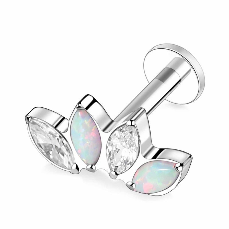 hengkaixuan 16G G23 Titanium Flat Back Labret Studs Internal Thread