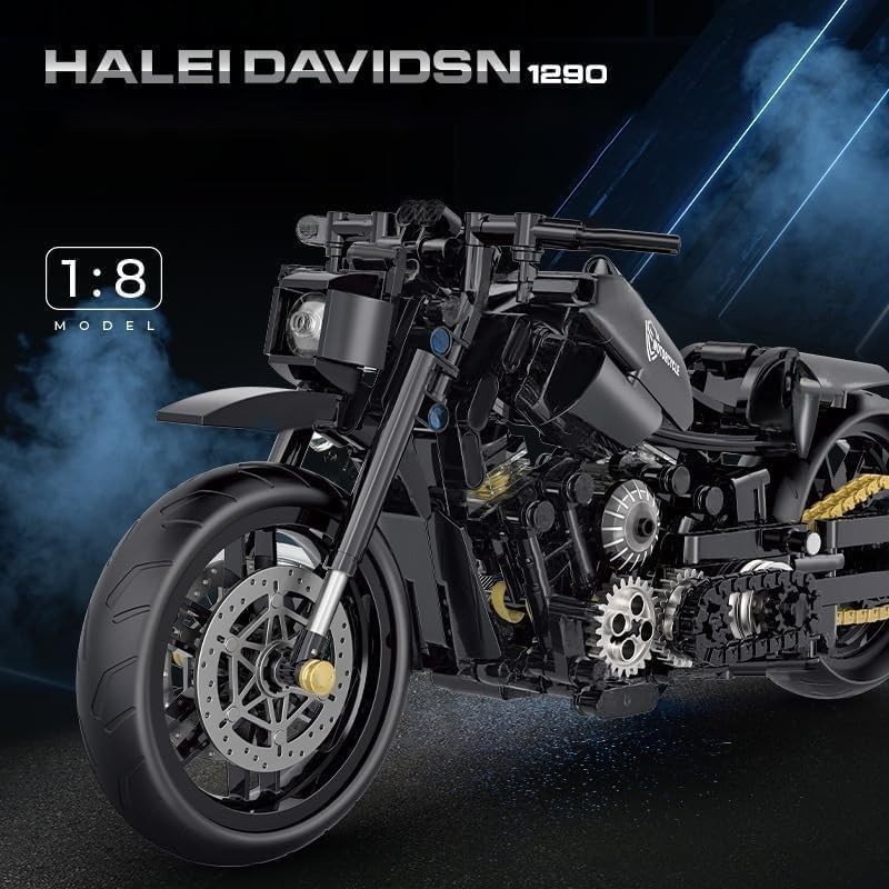 Auspcers Technic Motorcycle Building Blocks, 586 Pieces Clamping Blocks Technology