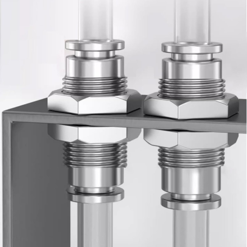 Jienk 2Pcs 304 Stainless Steel Bulkhead Union 1/4" x 1/4"