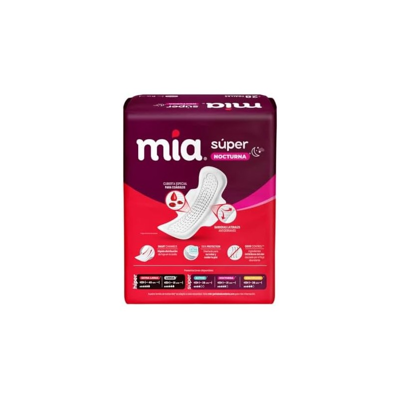Toalla Femenina Mia Super Noctura 31 cm 28 pzas