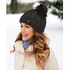 Faera Winter Hat Women's Warm Lined Faux Fur Bobble Hat