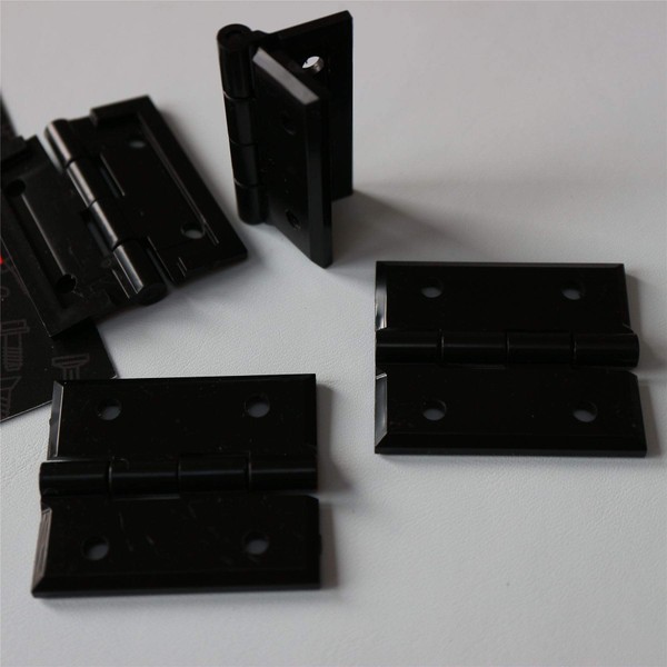 4 x Angled L Hinge Hinges Brackets, Black Acrylic +