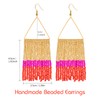 Handmade Beaded Tassel Earrings - Statement Seed Bead Earrings, Boho
