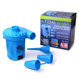 Tidal Wake 12V DC Air Pump for Inflatables, Inflates & Deflates 3 Times Faster on Boat Towables, Pool & Water Toys, Air Beds, Rafts, 1,000 Liters of Air Per Minute! 10 Foot Cord