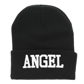 Zac's Alter Ego Warm Soft Black Unisex Angel Beanie Hat