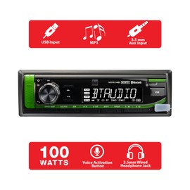 Dual Electronics Kubota Tractor Radio | 7-Character LCD | Weatherproof | Built-in Bluetooth | USB Port | Fits RTV RTX 1100 1100C B2650 Tractors | Plug N Play Wiring Harness with Headphone Jack