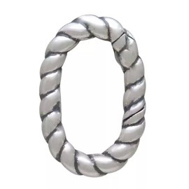 Unbranded Silver Removable Twisted Wire Oval Charm Holder 17x11mm