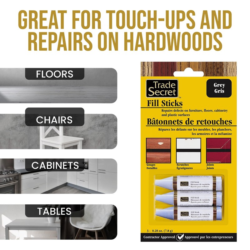 Wood Scratch Repair Fill Stick for Grey (Set of 3),