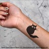 4 x 'Black Cat' Temporary Tattoos - Water Resistant, Skin-Safe,