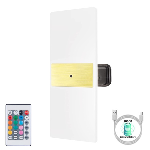 BIGMONAT Wireless Wall Light Battery Operated, Rechargeable Color Changing Sconce