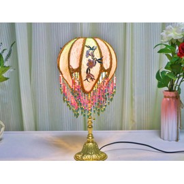 Sofyee Retro Flower-Shaped Table Lamp, Fairy Table Lamp, French Bedside Lamp, Baby Night Lamp, Gradient Hotel Bedside Lamp, Suitable for Restaurant, Reading Room, Loft Lighting