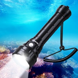 Wurkkos DL70 Dive Light Scuba Diving - 13000lm Super Bright Dive Flashlight 150m IPX8 Waterproof Torch LED Submarine Flashlight - Underwater Flashlight for Diving 4 Mode for Underwater Activity