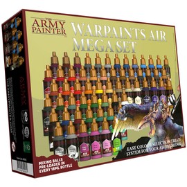 The Army Painter Warpaints Air Mega Set - Non-Toxic Water Based Airbrush paint set – paint and primer for Tabletop Roleplaying, Boardgames, and Wargames Miniature Model Painting