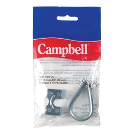 Campbell B7679035 1/4" - 3/8" Zinc Plated Rope Clamp