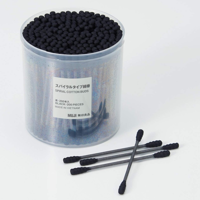 Muji Muji Cotton Buds 200pcs inside Black Color