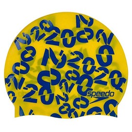 Speedo Junior Slogan Cap Ju, Unisex_Child, Hats, 8-08386D690, Yellow (Empire) / Beautiful Blue, Standard Size